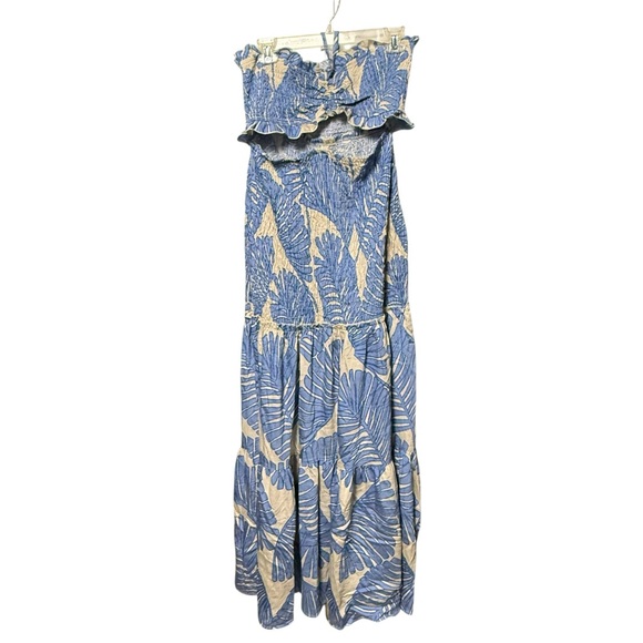 Chicme Tropical Print Halter Tie Shirred Cut Out Maxi Dress XL NWOT - Picture 3 of 13